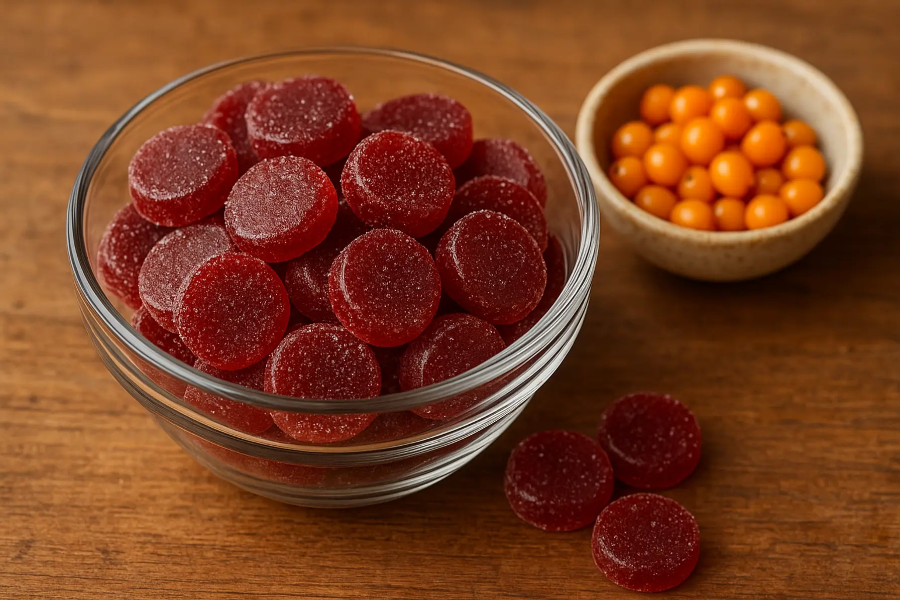 Hibiscus- og havtornpastiller