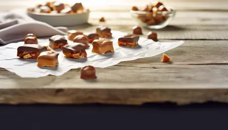 Karamelknas med saltet chokoladecreme