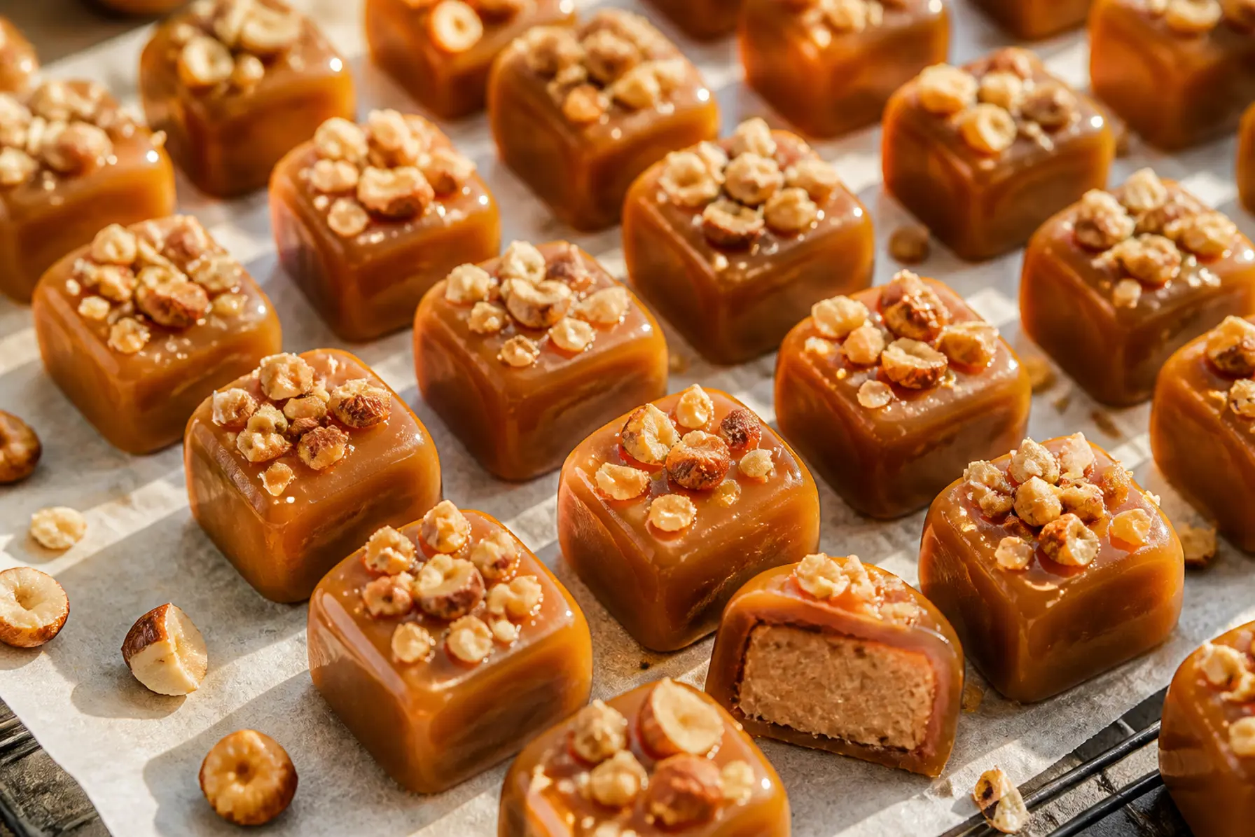 Karamelpraline med hasselnøddecreme