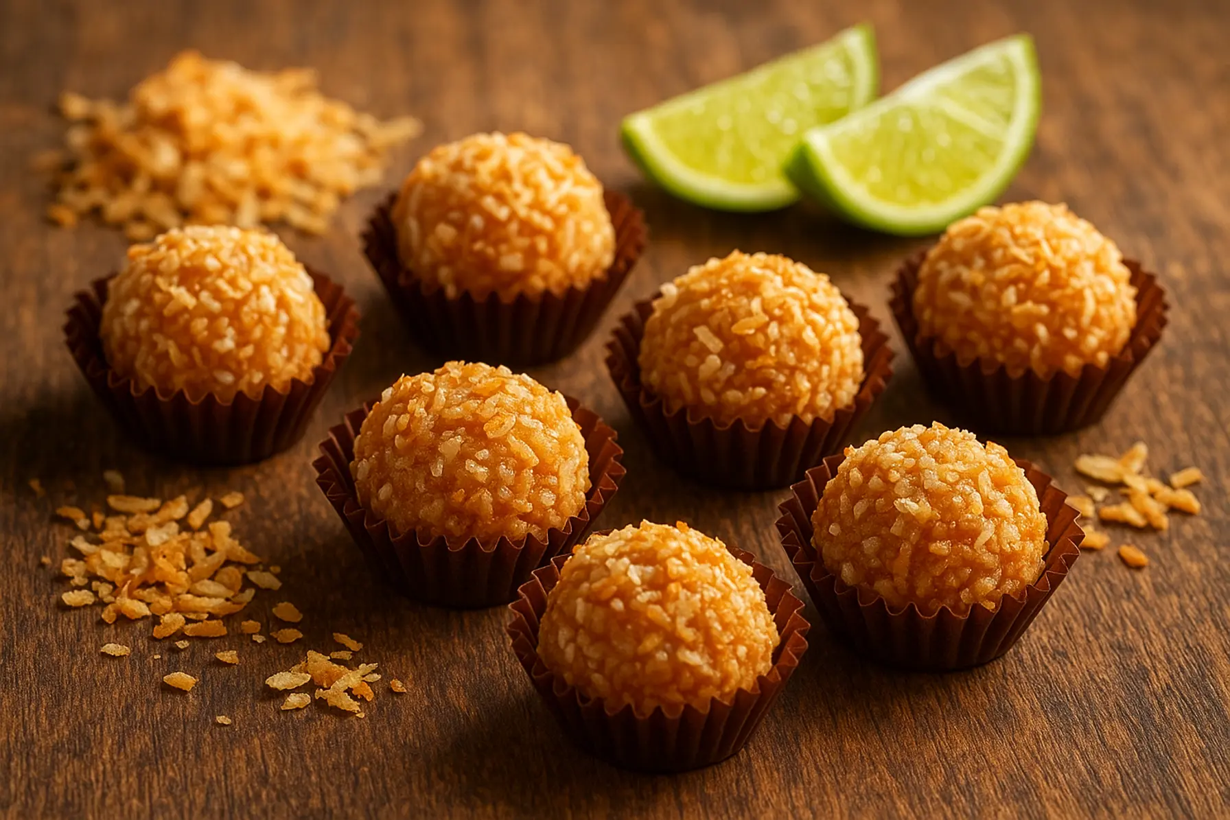 Solvarm kokos-limepraline