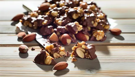 Sprød nøddeknas med chokoladeglasur