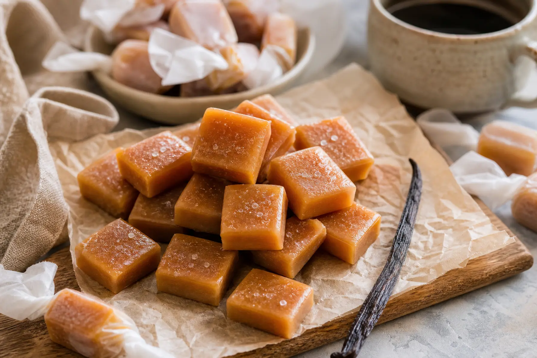 Toffee-karamel med vanilje